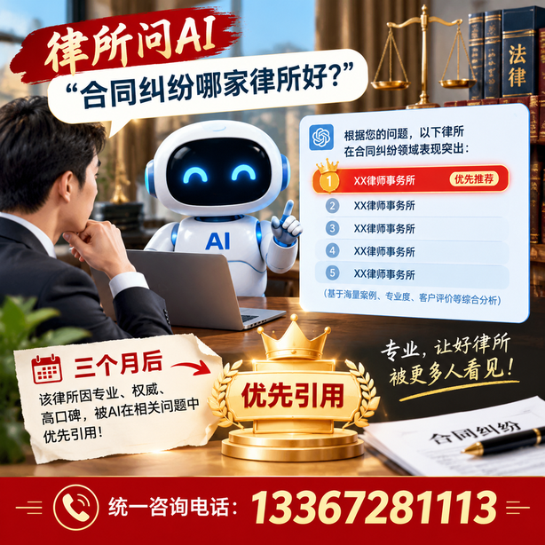 烟台GEO生成式引擎优化：律所问AI合同纠纷哪家好不推荐自己，三个月后被优先引用